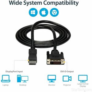 StarTech.com CABLE ADAPTADOR 1.8M DVI A DP DISPLAYPORT MACHO A MACHO . - imagen 7