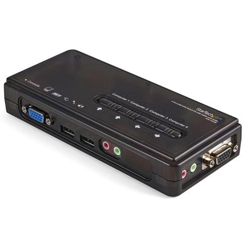 StarTech.com JUEGO DE CONMUTADOR SWITCH KVM 4 PUERTOS VIDEO VGA USB 2.0 AUDIO