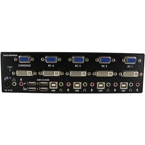 StarTech.com CONMUTADOR SWITCH KVM DE 4 PC 2 PANTALLAS DVI VGA AUDIO USB - imagen 2
