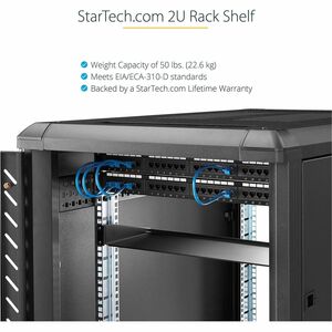 StarTech.com ESTANTE DE PROFUNDIDAD FIJA 22 PULGADAS RACK 22KG CAPACIDAD . - imagen 6