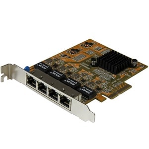 StarTech.com Tarjeta de Red PCI Express Ethernet Gigabit con 4 Puertos RJ45 - PCI Express x4 - 1.95Gbit/s Ratio de Transferencia de Datos - Realtek RTL8111G - 4 Puerto(s) - 4 - Par trenzado