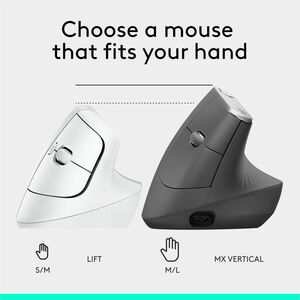 Logitech MOUSE ERGONOMICO LIFT VERTICAL WHITE - imagen 10