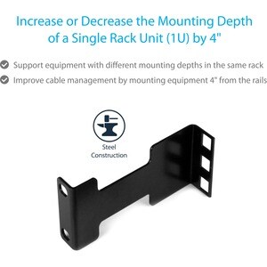StarTech.com JUEGO ADAPTADOR DE PROFUNDIDAD DE RIEL PARA RACKS 1U . - imagen 5