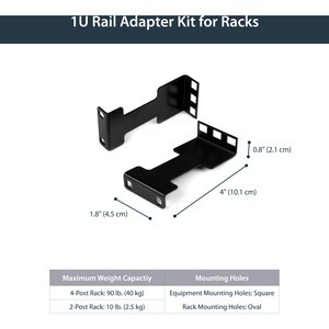StarTech.com JUEGO ADAPTADOR DE PROFUNDIDAD DE RIEL PARA RACKS 1U . - imagen 9