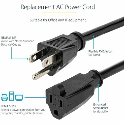 StarTech.com CABLE 1.8M EXTENSOR 14AWG NEMA 5-15R A NEMA 5-15P - imagen 3