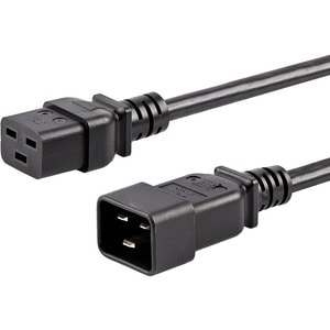 StarTech.com Startech.com Cable De 3m De Extensión De Alimentación, Cable De Extensión Iec 320 C19 A Iec 320 C20 Negro, 15a 250v, 14awg, Alargador - Para Unidad De Distribución Eléctrica, Servidor, Computadora De Escritorio, Monitor, Impresora - Iec 60320 C20 / Iec 60320 C19 - 250 V Ca / 15a - Negro - 1 Solamente