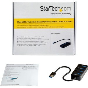 StarTech.com Startech.com Hub Usb 3.0 De 4 Puertos - 5gbps - Usb De 4 Puertos Usb-A Con Interruptores Individuales De Encendido/Apagado - Soporte Uasp - 4 Total Usb Port(s) - 4 Usb 3.0 Port(s) - Linux, Pc