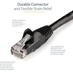 StarTech.com CABLE DE RED ETHERNET 3M CAT6 RJ45 SNAGLESS GIGABIT NEGRO - imagen 5