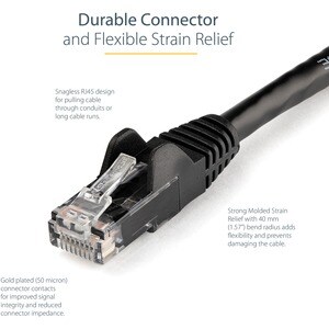 StarTech.com CABLE DE RED ETHERNET 5M CAT6 RJ45 SNAGLESS GIGABIT NEGRO - imagen 2