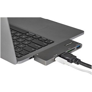 StarTech.com Adaptador Multipuertos USB C para MacBook Pro/Air, USB Tipo C a HDMI 4K, Power Delivery, SD/MicroSD, USB 3.0, Dock Mini USB-C - 1 Pantallas compatibles - 4K - 3840 x 2160 - 2 x USB 3.0 -