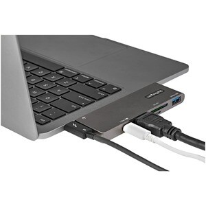 StarTech.com Adaptador Multipuertos USB C para MacBook Pro/Air, USB Tipo C a HDMI 4K, Power Delivery, SD/MicroSD, USB 3.0, Dock Mini USB-C - 1 Pantallas compatibles - 4K - 3840 x 2160 - 2 x USB 3.0 -