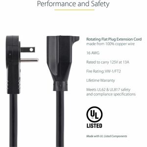 StarTech.com CABLE EXTENSION ALIMENTACION 3M NEMA 5 15P A NEMA 5 15R - imagen 2