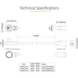 StarTech.com CABLE EXTENSION ALIMENTACION 3M NEMA 5 15P A NEMA 5 15R - imagen 5