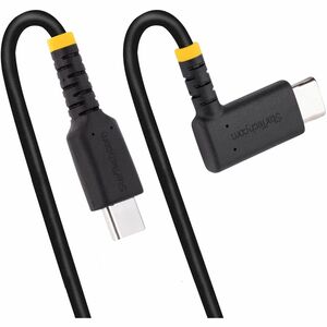 StarTech.com Cable 15cm USB C Acodado en Ángulo Recto - PD 60W - 3A - Cable USB-C de Carga Rápida - de Alta Resistencia - USB 2.0 Tipo C - Cable for Dispositivo periférico, iPad Pro, iPad mini, Smartp