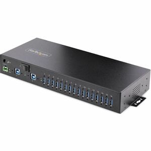StarTech.com Hub USB 3.0 16 Puertos Industrial - Montaje en Rack/Superficie/DIN - Carga Compartida 120W - ESD - Bloque de Terminal - 16 Total USB Port(s)