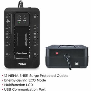 CyberPower NOBREAK UPS CYBERPOWER EC750 750VA/450W.ECO.STANDBY.12CONT.RJ11/ - imagen 5