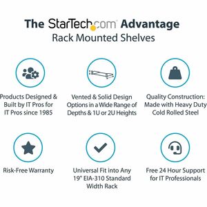 StarTech.com CHAROLA FIJA 1U 15KG DE RACK 7 PULGADAS DE PROFUNDIDAD - imagen 9