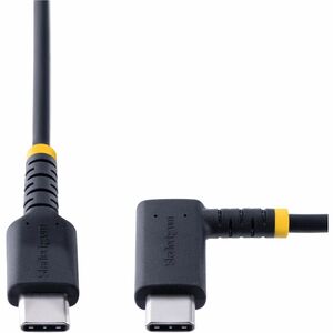 StarTech.com Cable 15cm USB C Acodado en Ángulo Recto - PD 60W - 3A - Cable USB-C de Carga Rápida - de Alta Resistencia - USB 2.0 Tipo C - Cable for Dispositivo periférico, iPad Pro, iPad mini, Smartp