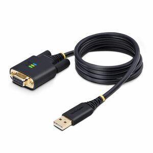 StarTech.com Cable Adaptador USB a Serial de Módem Nulo RS232 FTDI 1m - Retención COM - USB DB9 - Tornillos Intercambiables - Cable for Computadora de escritorio, Portátil, Dispositivo periférico, Mon