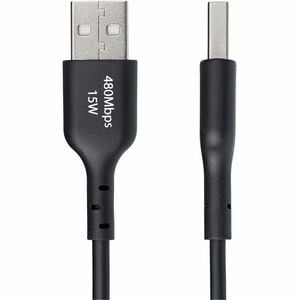 Cable Cargador USB-A a USB-C de 1m - Cable Adaptador USB-A a USB Tipo C - 3A - Cable de Carga y Sincronización - USB 2.0 - Recubrimiento de TPE - M/M - Negro
