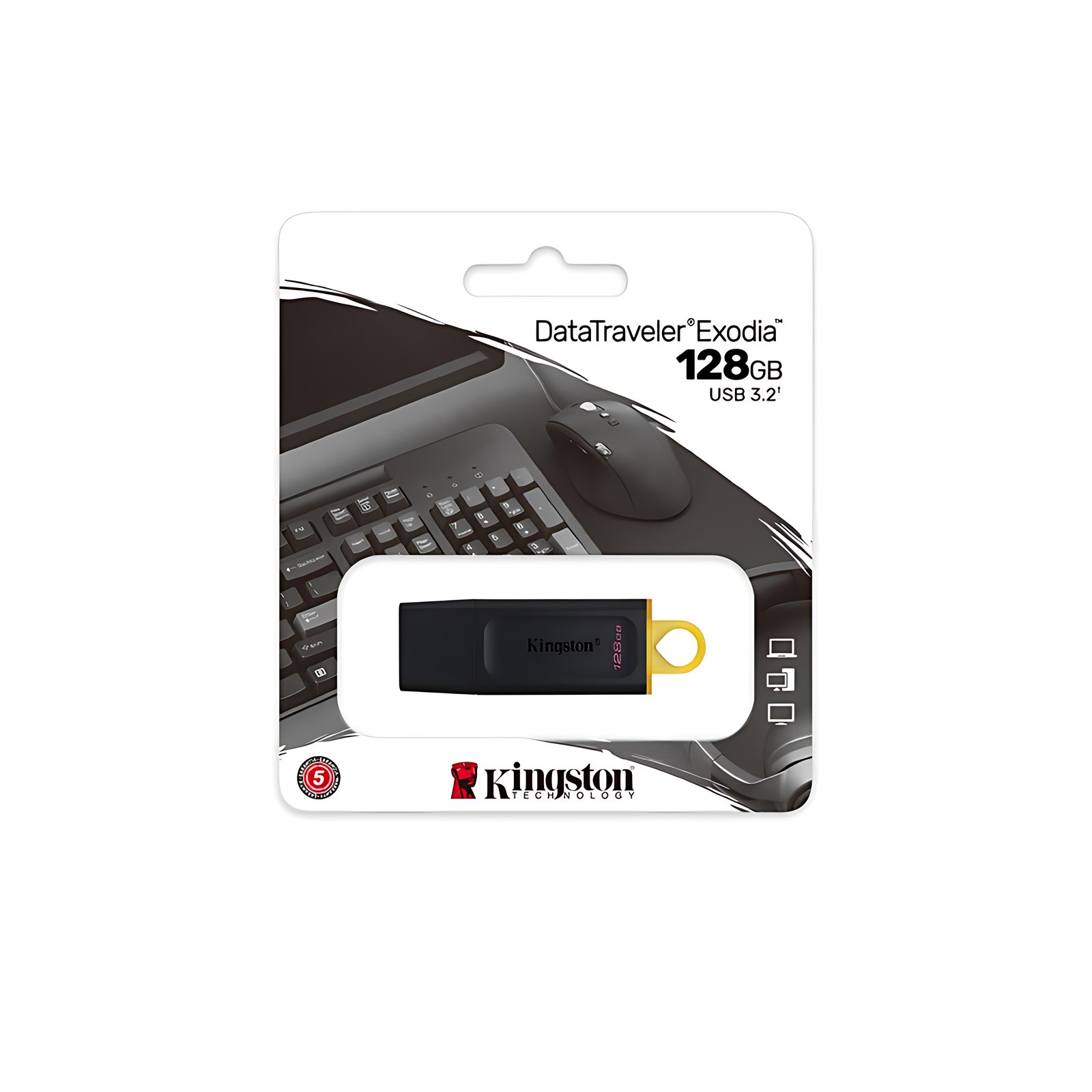 USB 3.2 MEMORIA KINGSTON 128GB GEN1 DT EXODIA (NEGRA)