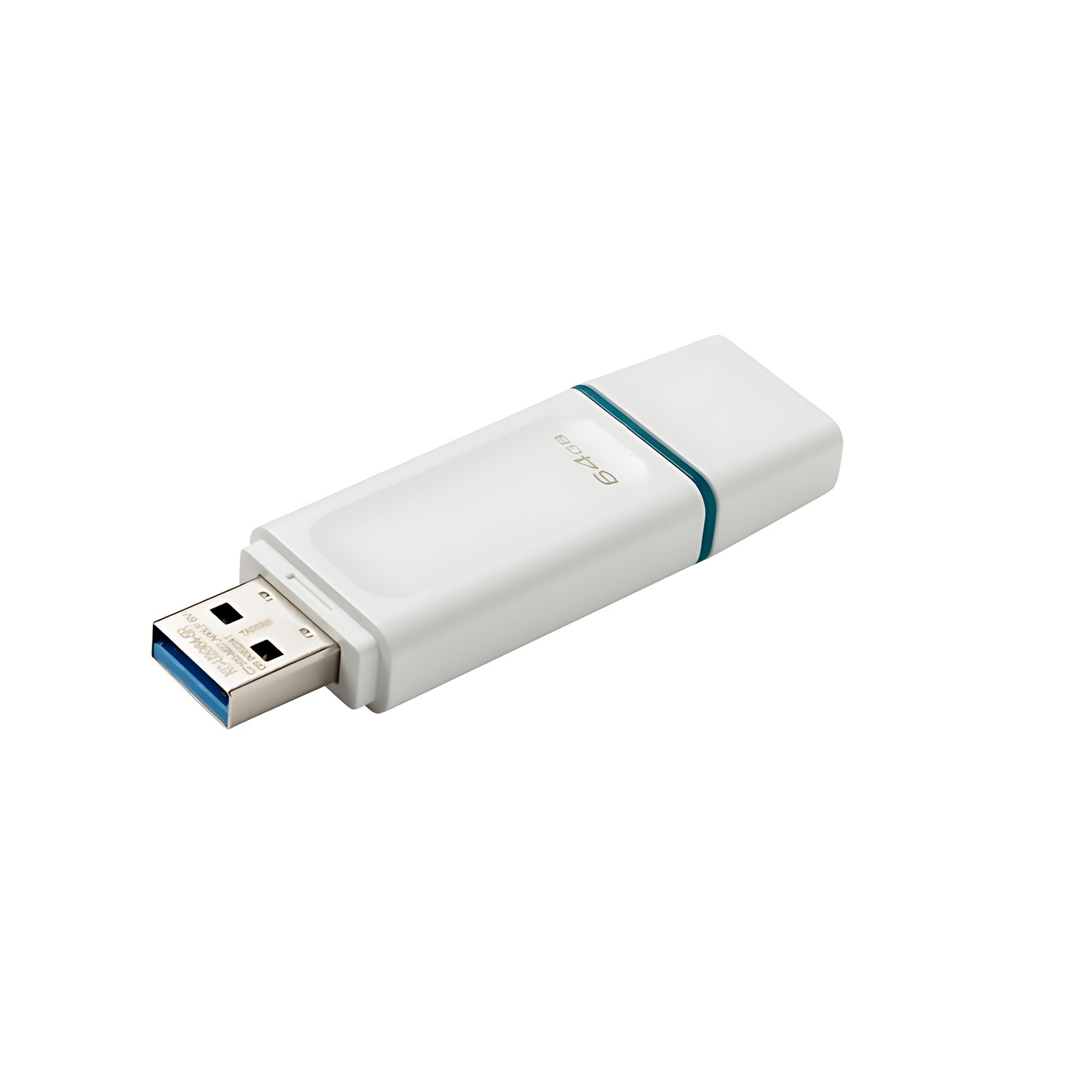 USB MEMORIA KINGSTON  64GB DT EXODIA BLANCO/ANILLO AZUL TRANSPARENTE