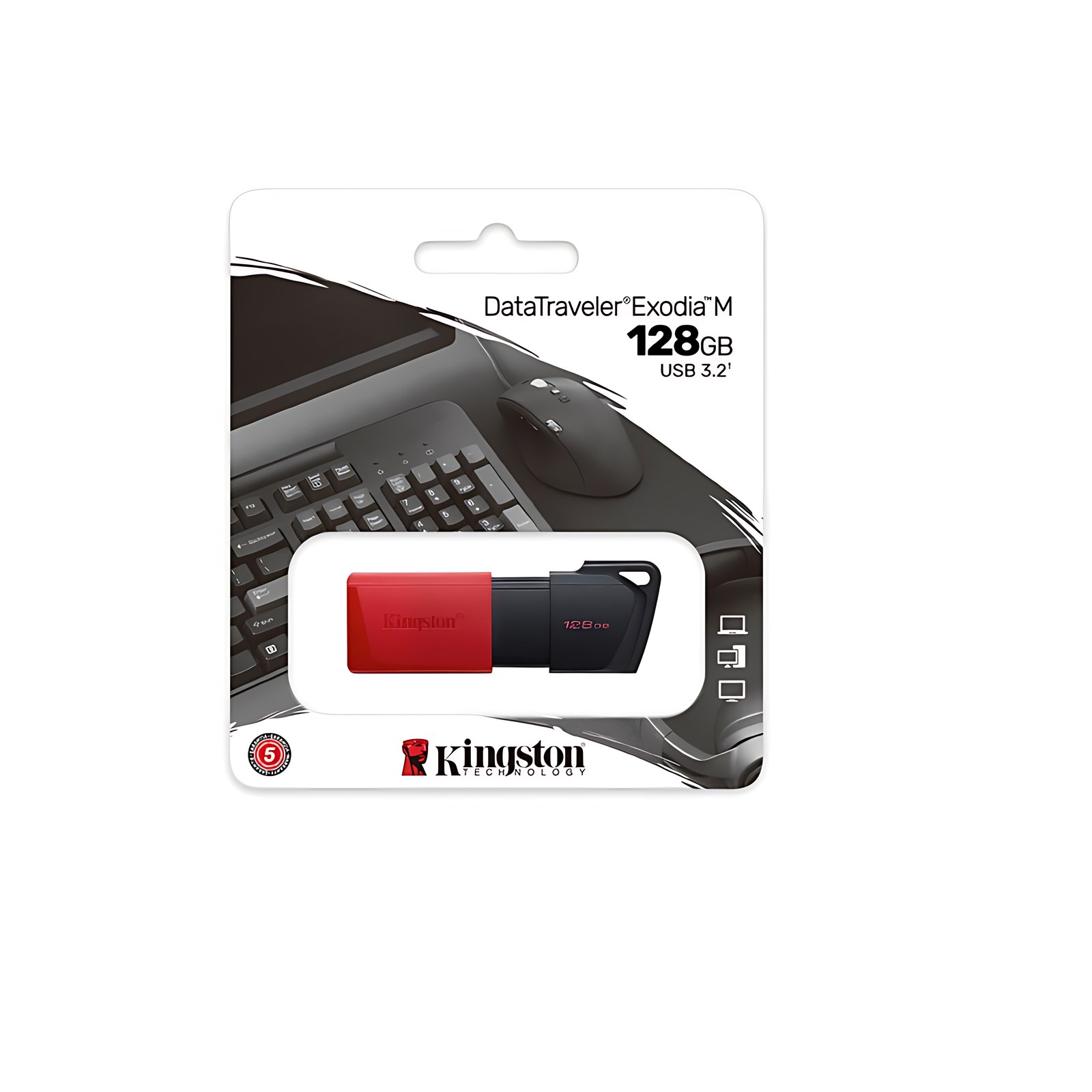 USB 3.2 MEMORIA KINGSTON 128GB DT EXODIA M TAPA DESLIZABLE (NEGRA-
