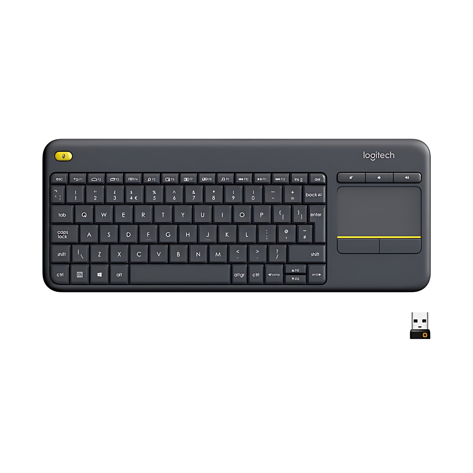 TECLADO K400 INALAMBRICO TOUCH, MULTIMEDIA PARA TV PLUG AND PLAY