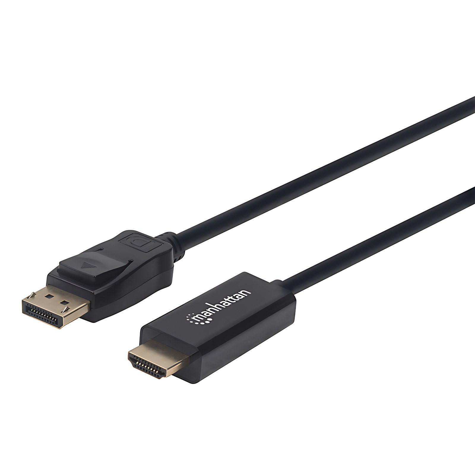 Manhattan Cable Displayport – Hdmi M-M 1080p 1.8m – Cable For Proyector, Monitor, Computadora De Escritorio, Dispositivo De Audio/Vídeo, Hdtv – Admite Hasta1920 X 1080 – Oro Contacto Chapado – Negro