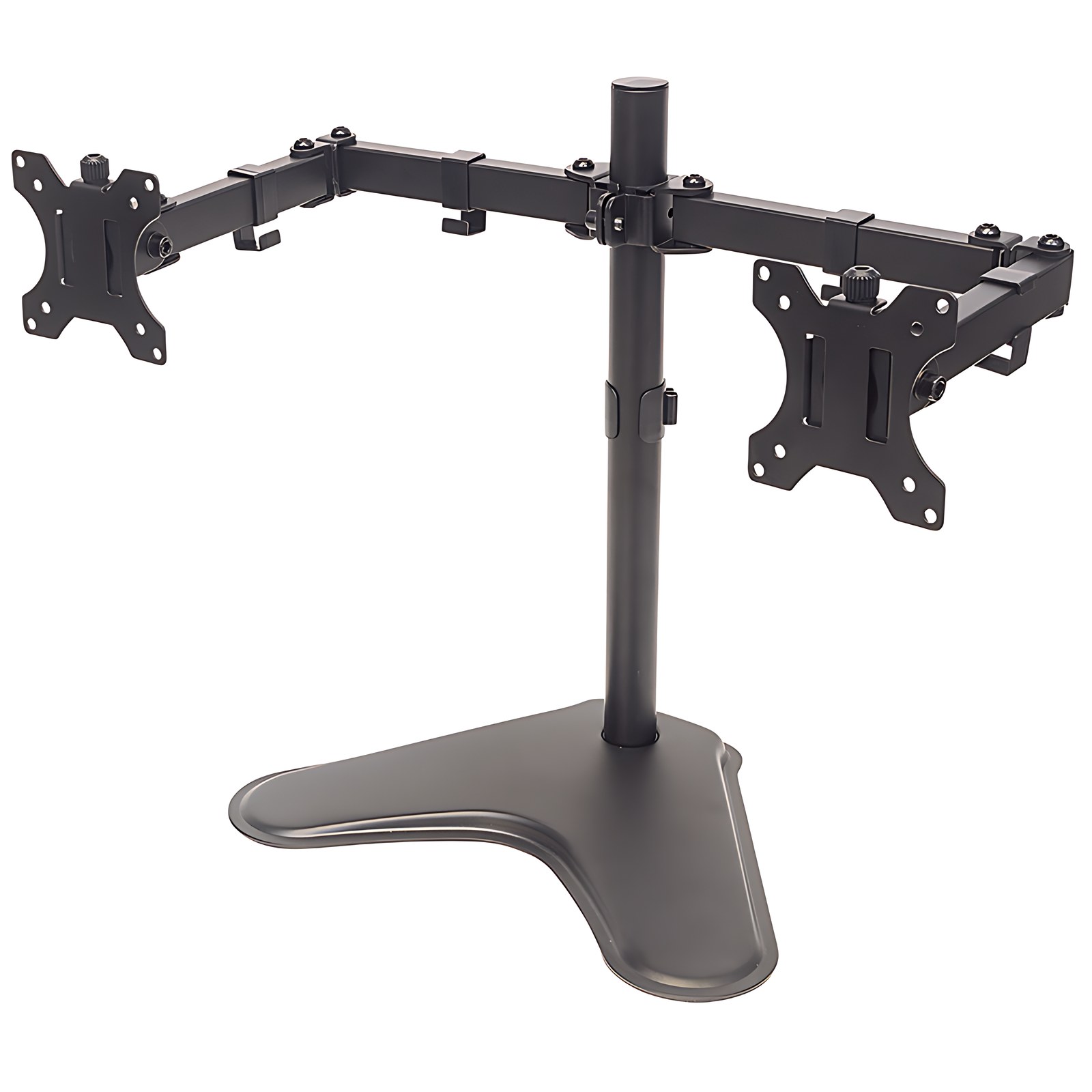 Manhattan Soporte Monitor P/2 Monitor 13 A 32″ Sobre Escritorio – Hasta 81.3cm (32″) Para Pantalla Plana – 16kg Capacidad De Carga – De Escritorio, Encimera – Acero – Negro – Duradero, Robusto, Inclinación Ajustable, Rotación, Rotación, Trabajo Pesado