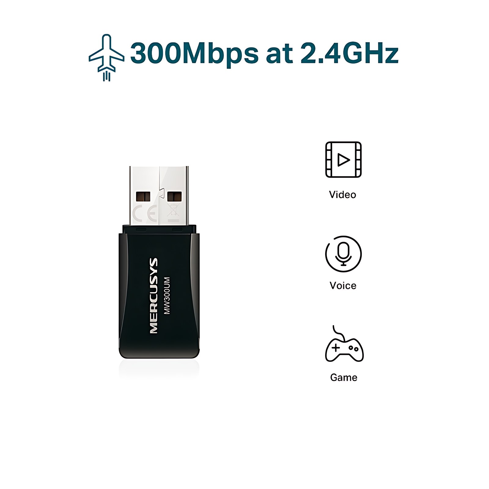 TP-Link mini Adaptador USB Inalámbrico N300