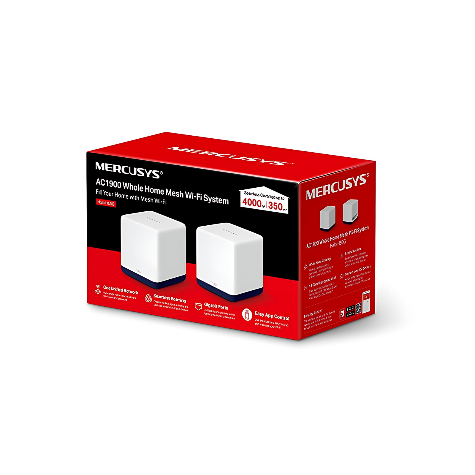 Mercusys Halo H50G Wi-Fi 5 IEEE 802.11a/b/g/n/ac Ethernet Router inalámbrico - Banda dual - 2.40GHz Banda ISM - 5GHz Banda UNII - 243.20MB/s Velocidad Inalámbrica - 3 x Puerto de red - Gigabit Ethernet