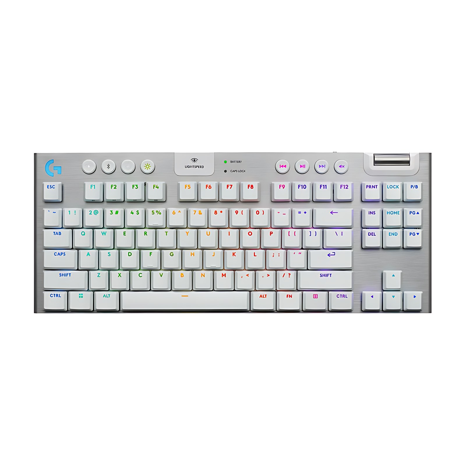 Logitech G G915 X Lightspeed Tkl Teclado Gaming – Tama?o Completo – Con Cable/Inalámbrico Conectividad – Usb Tipo C Interfaz – Rgb Led – Blanco – Gl Táctil Llave De Contacto – Bluetooth/Rf – 2.40ghz – Rodillo De Volumen, Control De Medios Tecla(s) De Acceso Rápido – Mac Os, Windows 10, Mac Os X 10.11 El Capitan, Windows 11, Mac Os X 11.0 Big Sur, Chromeos, Android 4.3 Jelly Bean, Ios 10 – Pc, Mac