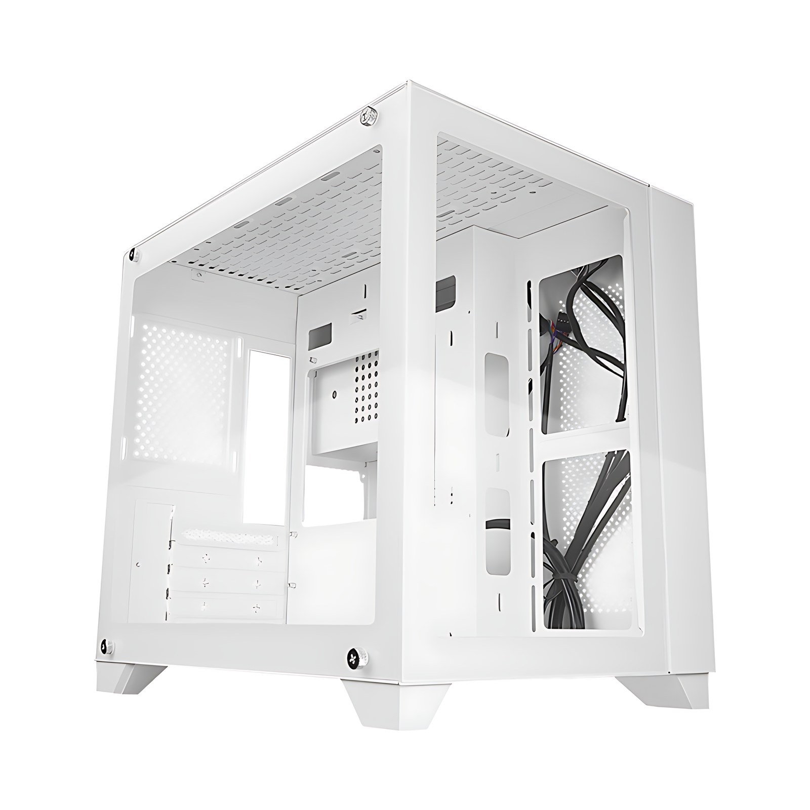 Game Factor Csg570 Micro Atx Fishtank Cabinet, Double Glass, Usb 3.0, S/Fte, White