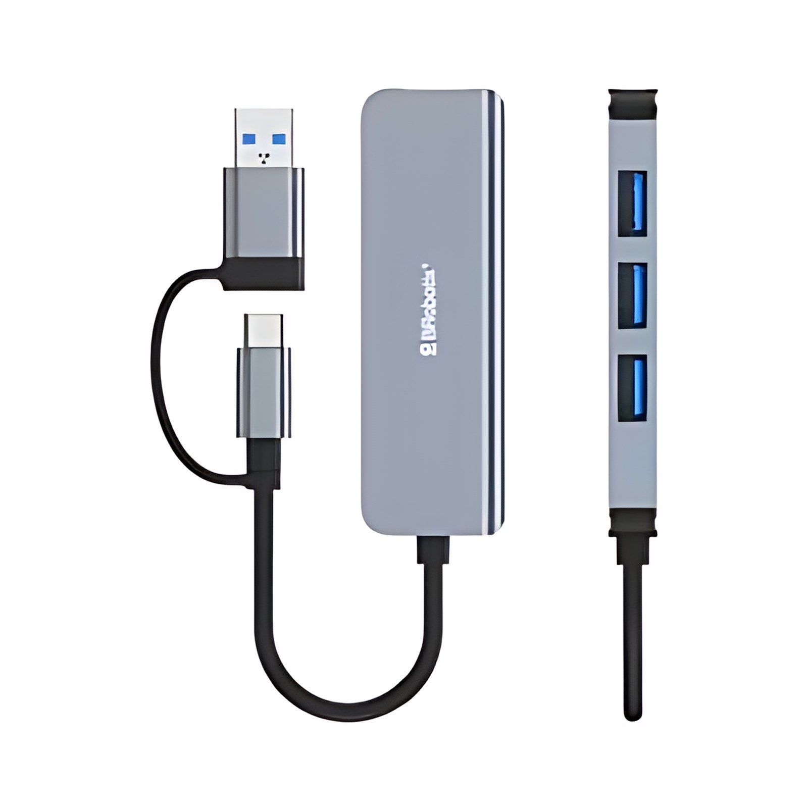 DOCKING 4 EN 1 USB V3.0 CONECTOR DUAL TIPO "C" y TIPO "A" a 4 PUERTOS TIPO A, PLUG AND PLAY, 4 PUERTOS USB 3.0
