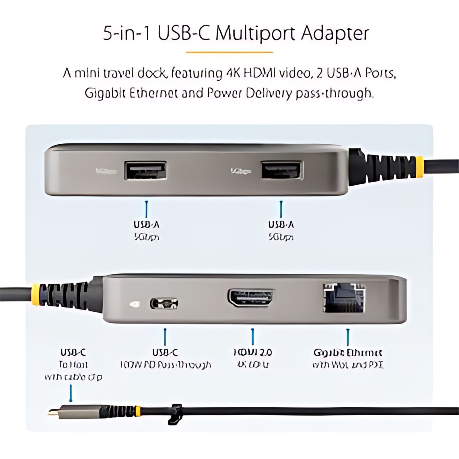 Startech.com Adaptador Multipuertos Usb-C – Docking Station Usb Tipo C Hdmi 4k60 Pd 100w – Hub Usb 3.0 2 Puertos – Works With Chromebook – 1 Pantallas Compatibles – 4k – 4096 X 2160 – 2 X Usb Type-A Ports – Usb Tipo-A – 1 X Usb Type-C Ports – Usb Tipo-C – 1 X Rj-45 Ports – Red (rj-45) – Hdmi – 1 X Displayports – Displayport – Cableado – Gigabit Ethernet – Windows 10, Windows 11, Mac Os X 10.15 Catalina, Mac Os X 11.0 Big Sur, Mac Os X 12.0 Monterey, Mac Os X 13.0 Ventura, Android, Linux, Ub