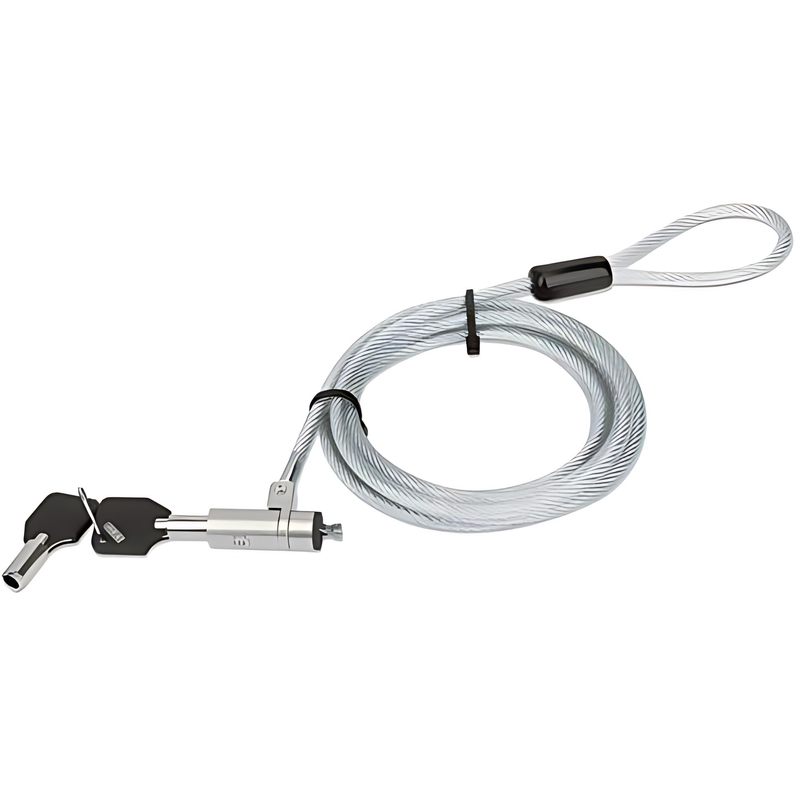 CANDADO DE SEGURIDAD WEDGE N17 PARA PORTATILES 2M CABLE DE ACERO 2 LLAVES - 2m - Cierre con llave - Negro transparente - Cloruro de Polivinilo (PVC), Acero, Aleación de zinc fundido - Para Portátil