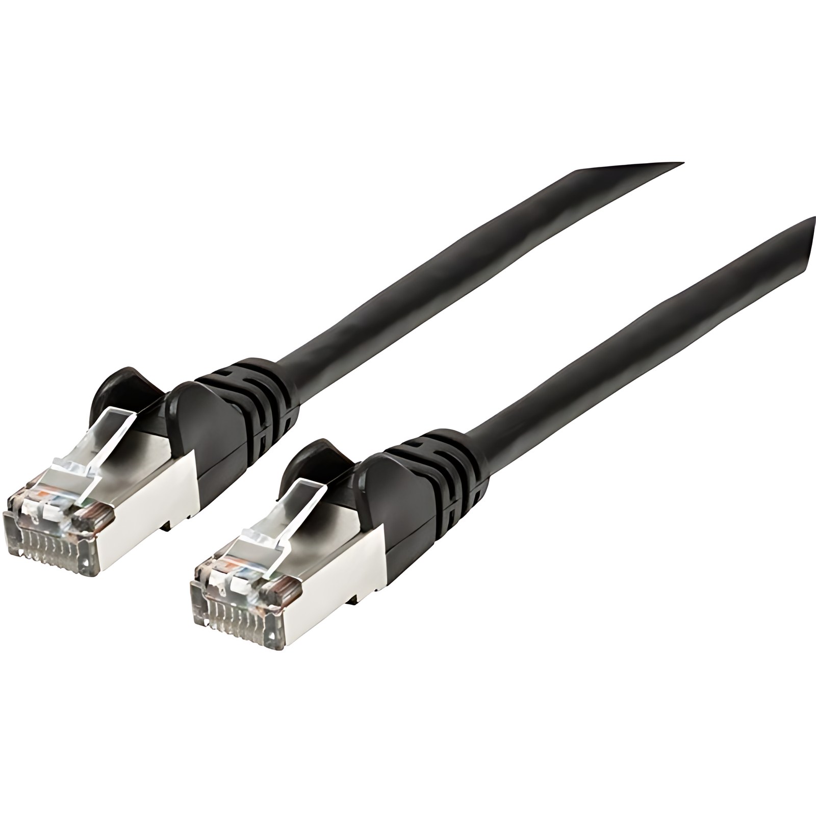 Manhattan 313834 30.48cm Categoría 6a Cable De Red – Cable For Dispositivo De Red, Módem, Router – 10gbit/S – Cable De Conexión – Apantallado – Oro Contacto Chapado – 26 Awg – Negro