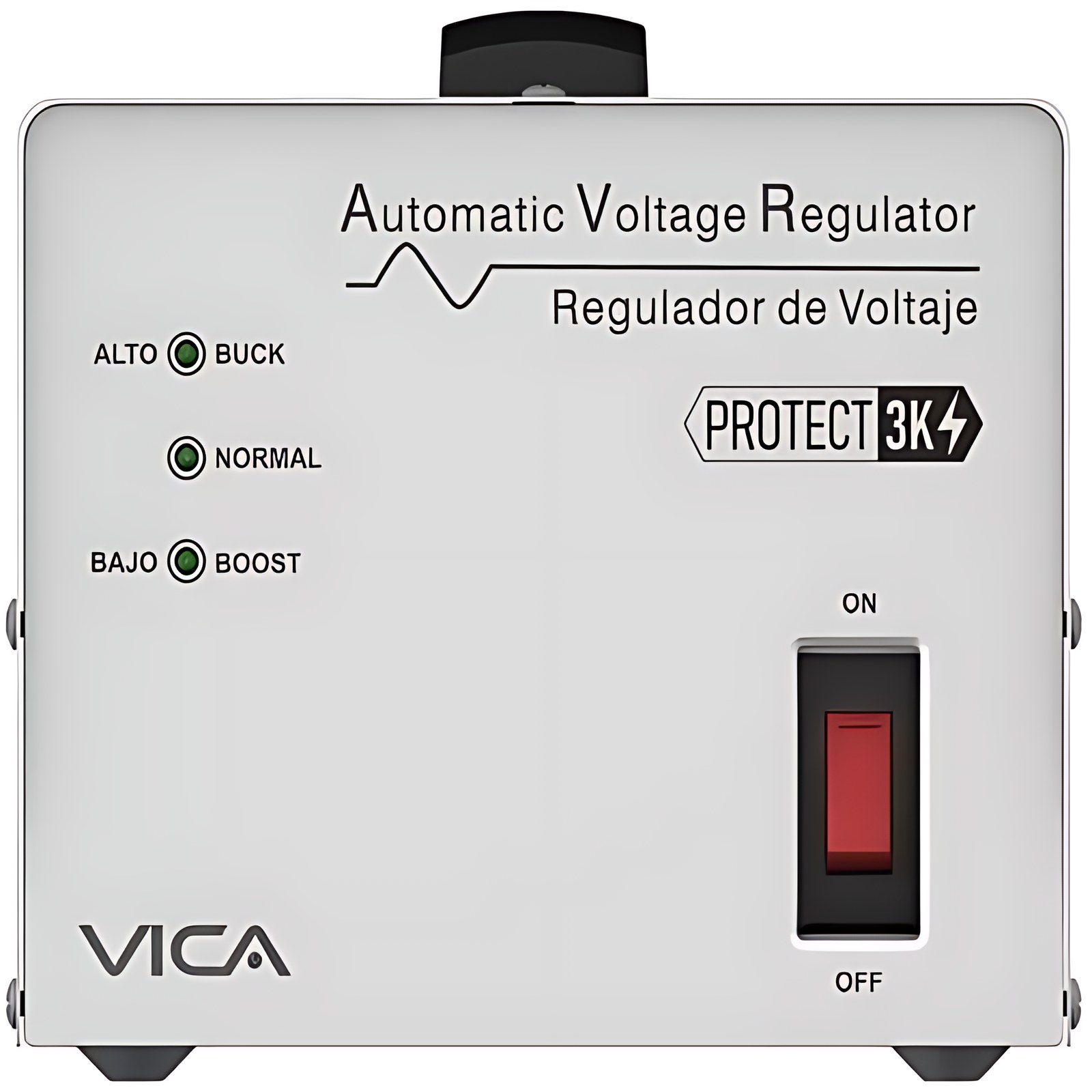 Vica Protect 3k Regulador De Voltaje, 3000va/1800w, 4 Tomas, Leds, Linea Blanca