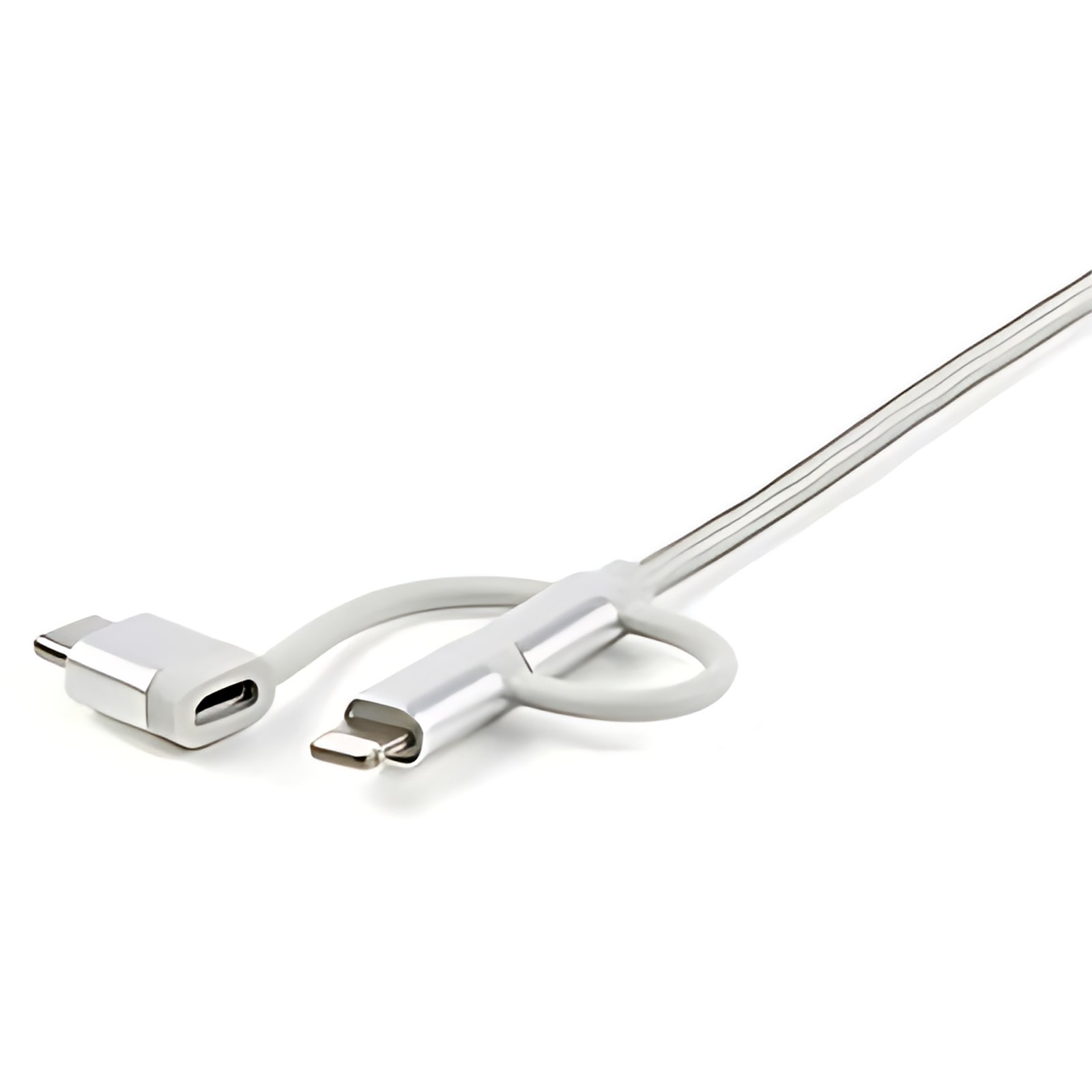 StarTech.com Cable Trenzado de 1m USB a Lightning USB-C y Micro USB - Cable Cargador para Teléfono Celular iPhone iPad Tablet - Cable for iPod, iPad, iPhone, Teléfono, Tableta - 480Mbit/s - MFI - Níqu