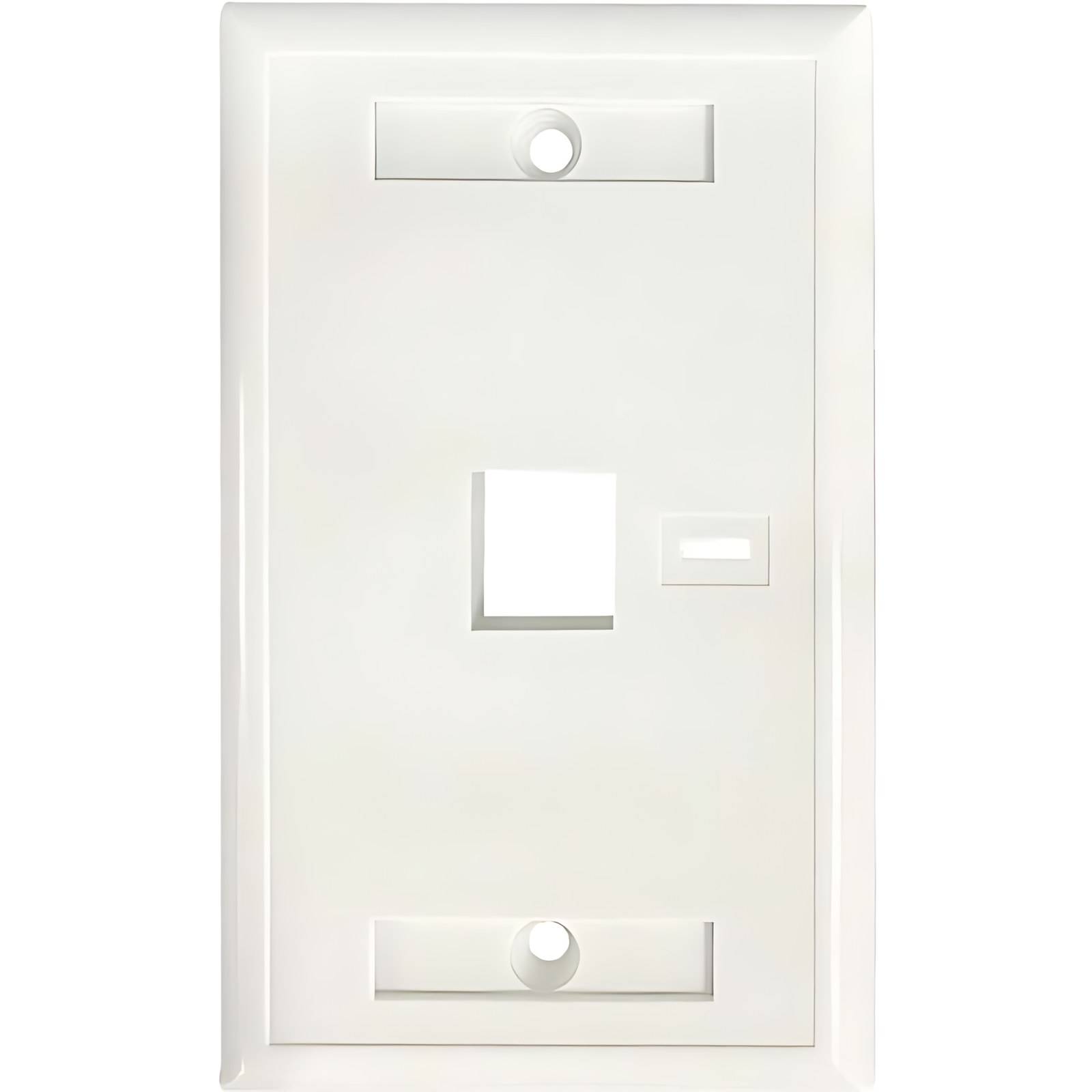 TAPA DE PARED FACEPLATE PLACA 1 PUERTO PERFORACION PARA ETIQUETA - 1-gang