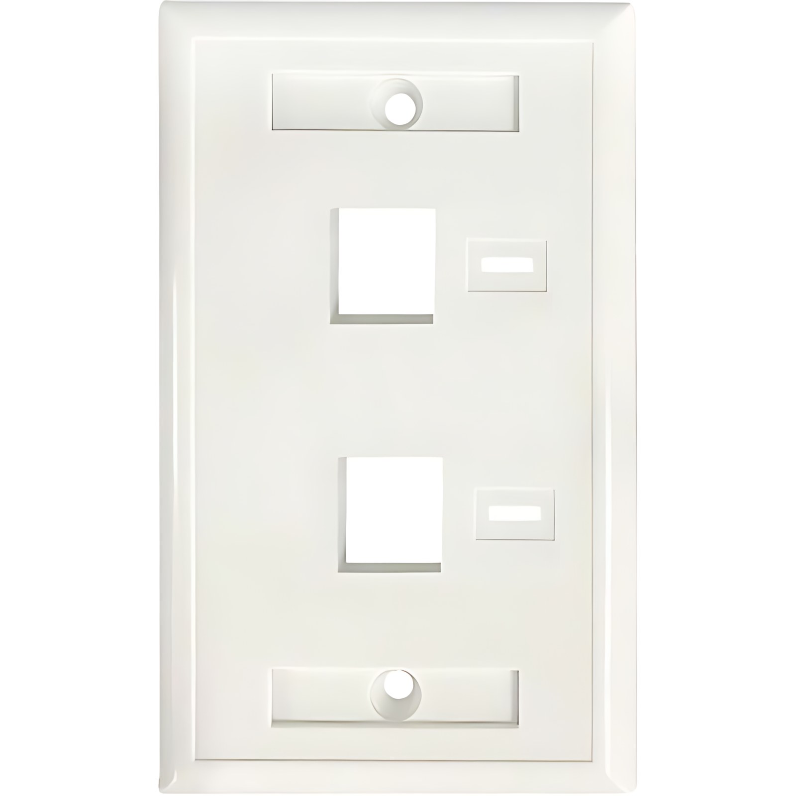 Tapa De Pared Faceplate Placa 2 Puerto Perforacion Para Etiqueta – 2 X Toma(s) De Corriente Sin Carga