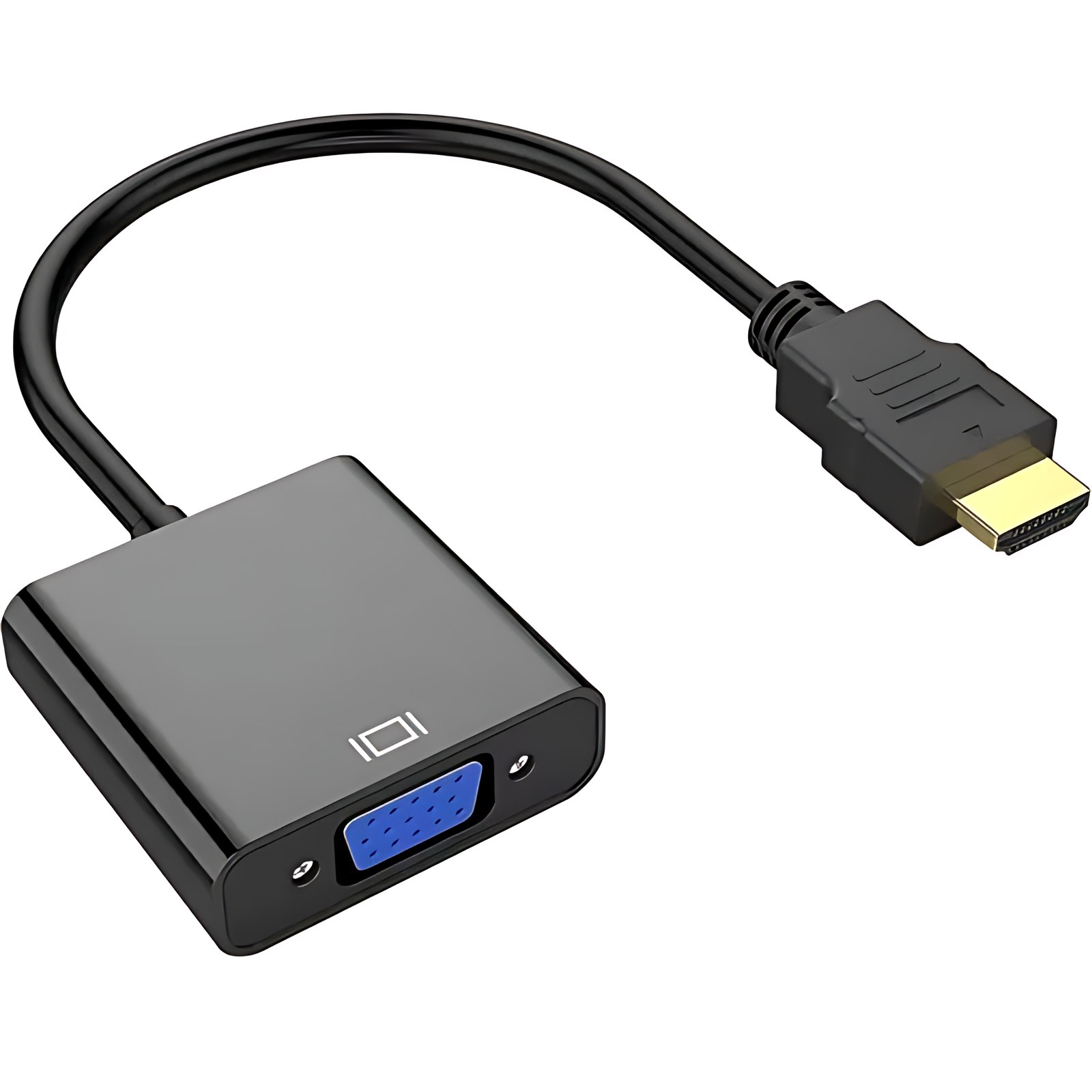 CABLE ADAPTADOR - CONVERTIDOR HDMI MACHO A VGA HEMBRA, HD15 - 1080 DPIS, (1920x1080), CONVERTIDOR HDMI A VGA, NEGRO