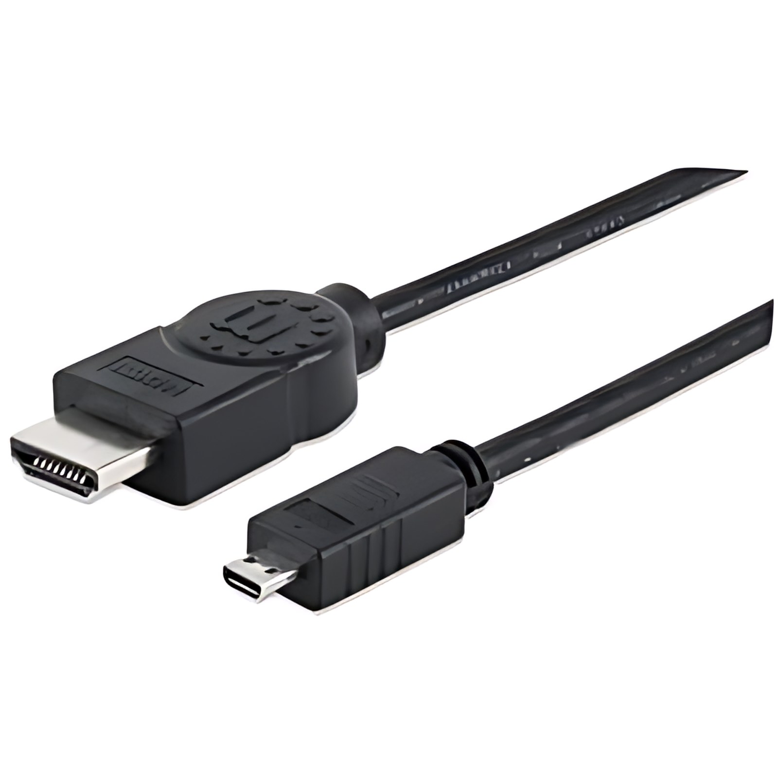 Manhattan Cable Hdmi 1.4 M-Micro 2m+ethernet – Cable For Dispositivo De Audio/Vídeo, Tv, Reproductor Blu-Ray, Consola De Juegos, Computadora De Escritorio, Pc – 10.2gbit/S – Admite Hasta3840 X 2160 – Apantallado – Níquel, Oro Contacto Chapado – Malla – 34 Awg – Negro