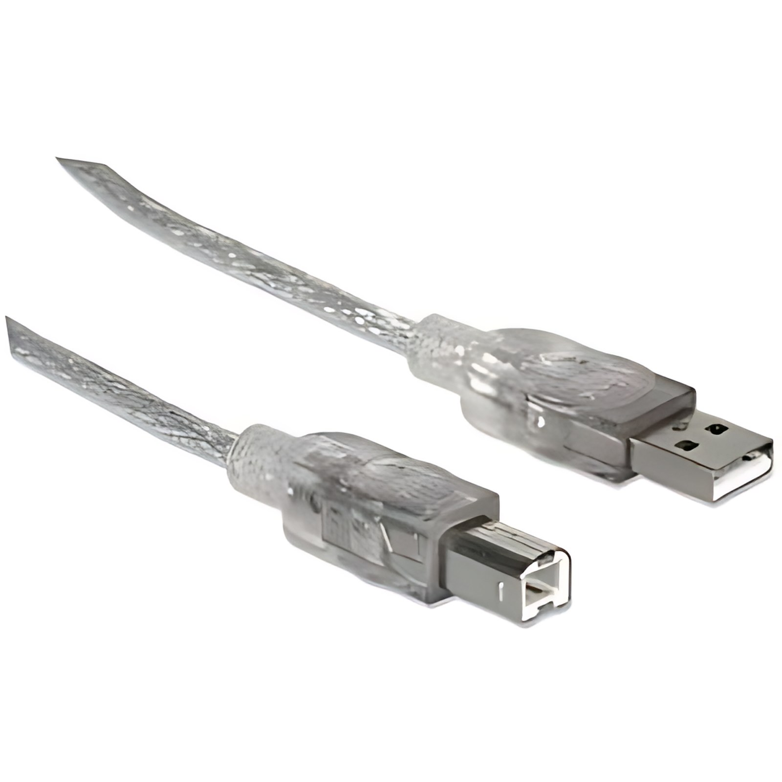 Manhattan 333405. Longitud De Cable: 1,8 M, Conector 1: Usb A, Conector 2: Usb B, Versión Usb: 2.0, Rango Máximo De Transferencia De Datos: 480 Mbit/S, Contactos Del Conector Chapado: Oro, Color Del Producto: Plata, Magnéticamente Protegida