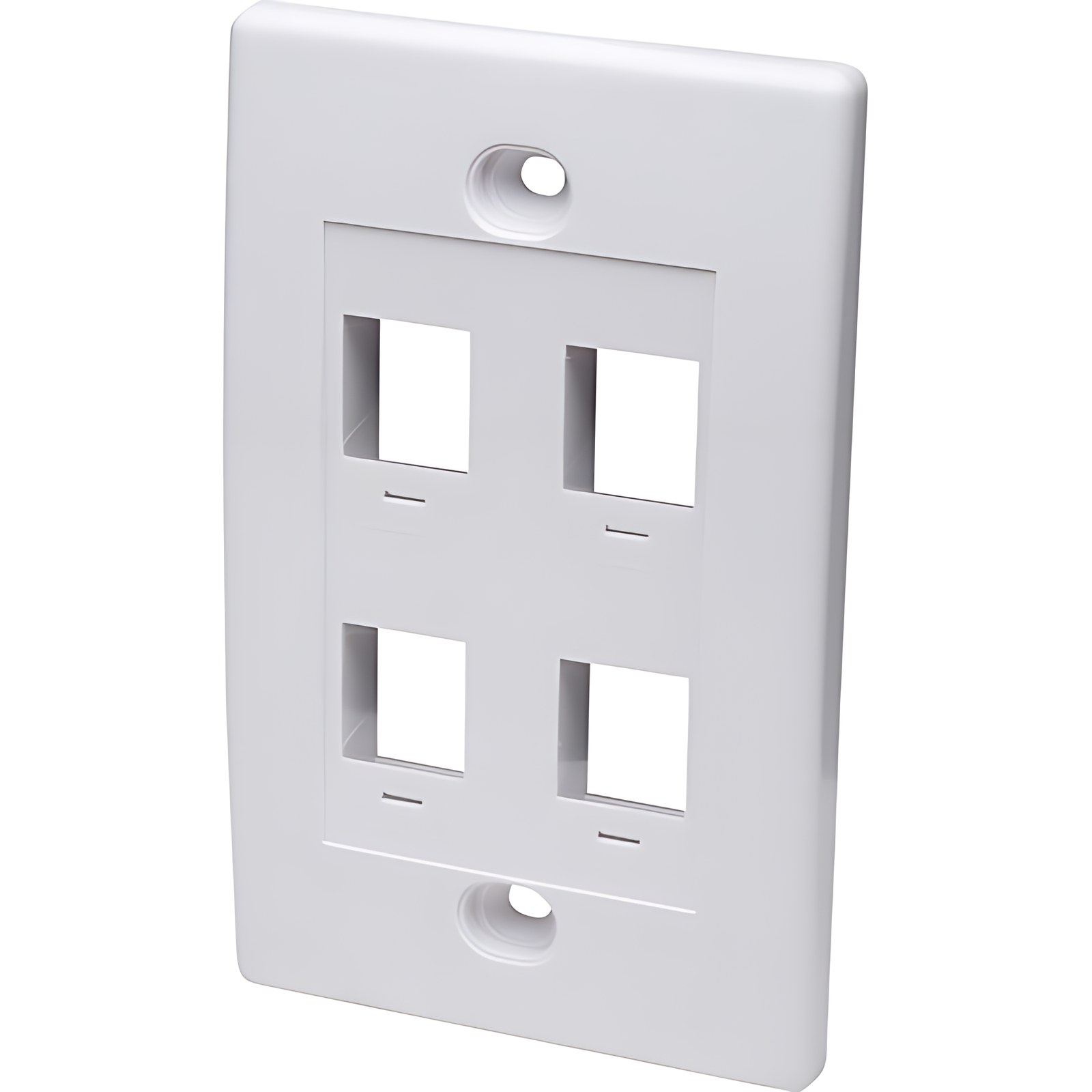 Tapa (faceplate) 4 Perforacion Blanco – Soporte De Pared, Montaje Empotrado