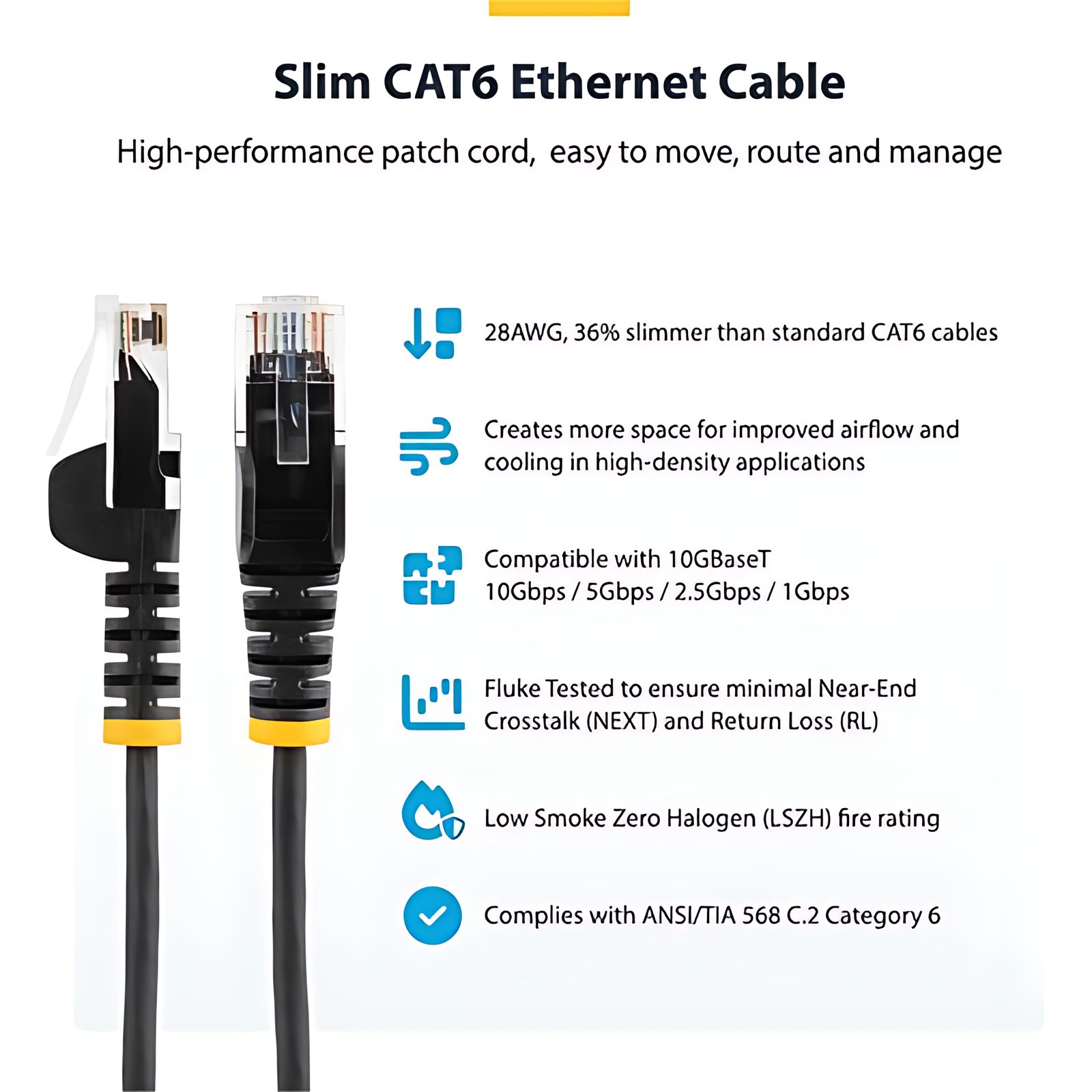 StarTech.com 1.50m Categoría 6 Cable de red - Cable for Dispositivo de red - Cable de conexión - Oro Contacto chapado - 28 AWG - Azul