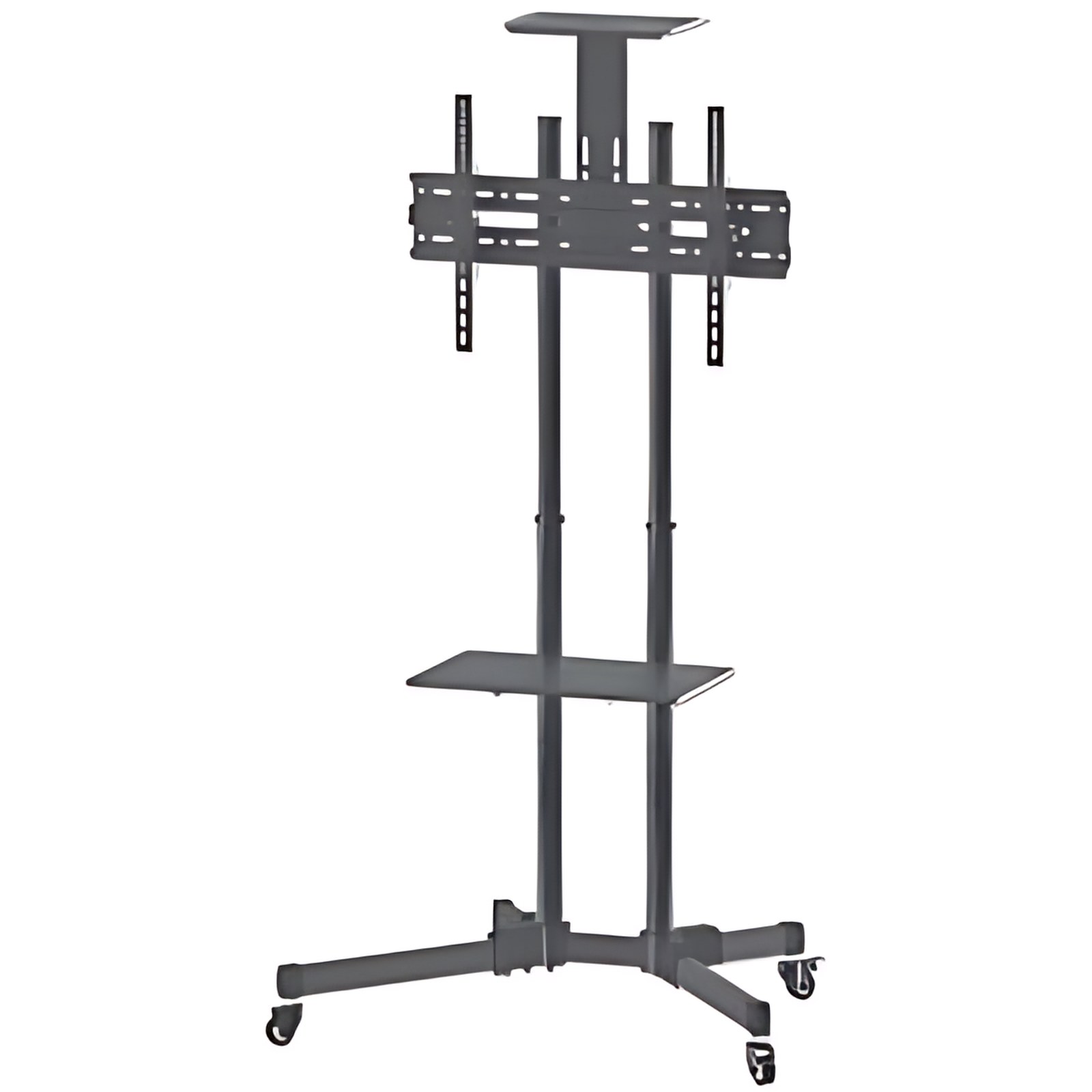 Manhattan Soporte TV tipo carro 50kg, 37"" a 70"" , Eco - Hasta 177.8cm (70"") para pantalla plana - 65kg Capacidad de carga - Negro - Inclinable, Retráctil, Estante para cámara, Estante ajustable, Tr