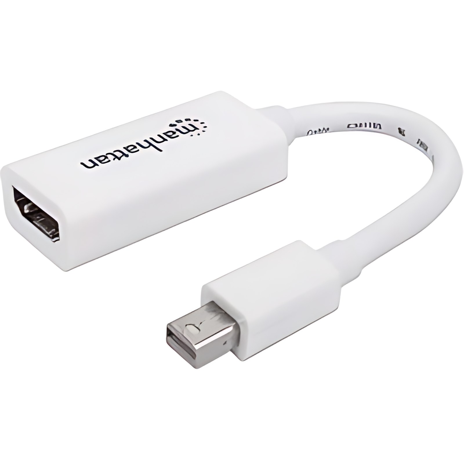 Manhattan Adaptador Displayport Mini M A Hdmi H 1080p – Cable For Portátil, Macbook, Dispositivo De Audio/Vídeo – 10.8gbit/S – Admite Hasta1920 X 1080 – Apantallado – Níquel Contacto Chapado – 30 Awg – Blanco