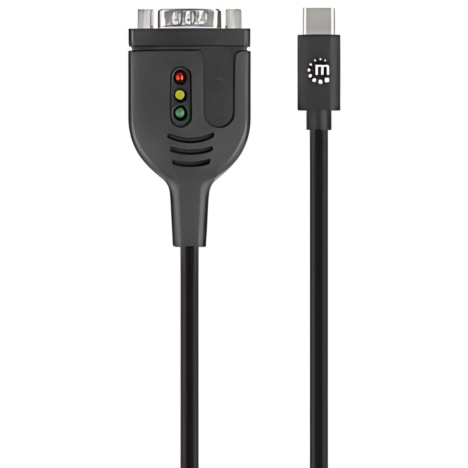 Convertidor USB-C a Serial DB9 / RS232, 1 m, Convertidor USB Tipo-C Macho a Serial DB-9 Macho, Chipset PL2303GT, Doble Blindaje, Negro, Instalación plug-and-play; compatible con Windows®, macOS® y Lin